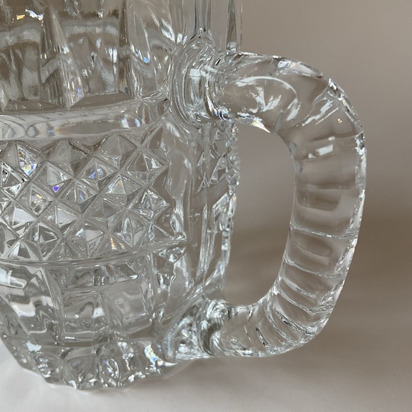 Bohemian Czech Cut Crystal Diamond Point Mugs Set of 2 Vintage 1980s - Picture 14 of 16